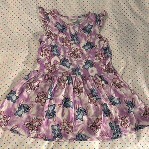 Kids Purple Dress with stitch and angel